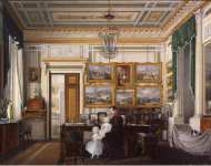 Hau Edward Petrovich Interiors of the Winter Palace. The Study of Emperor Alexander II02 - Hermitage